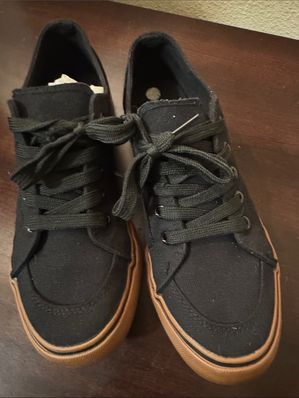 Woman Black Canvas Sneakers with Gum Sole Woman 8